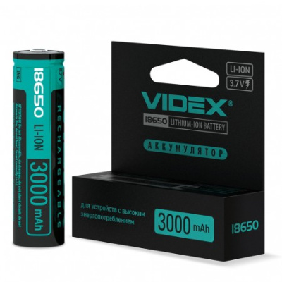 Аккумулятор Videx 18650 3000mAh 1pcs/box с защитой (20/160)