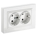 Розетка iEK Brite 2-мест. с/з, защитная шторка 16A